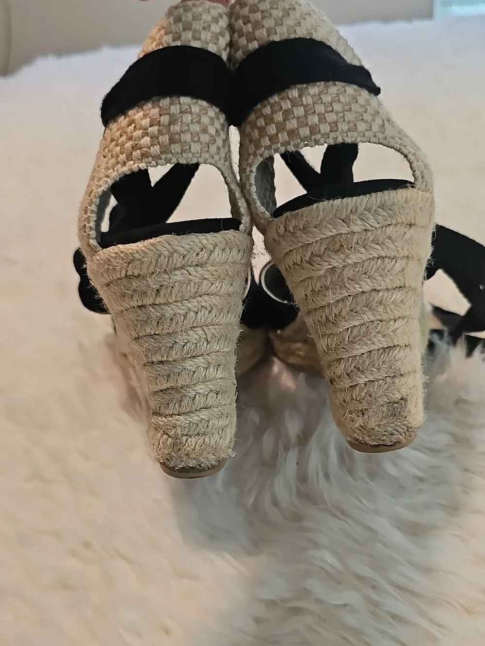 Soludos Black Tall Wedge Espadrille - Size 7.5